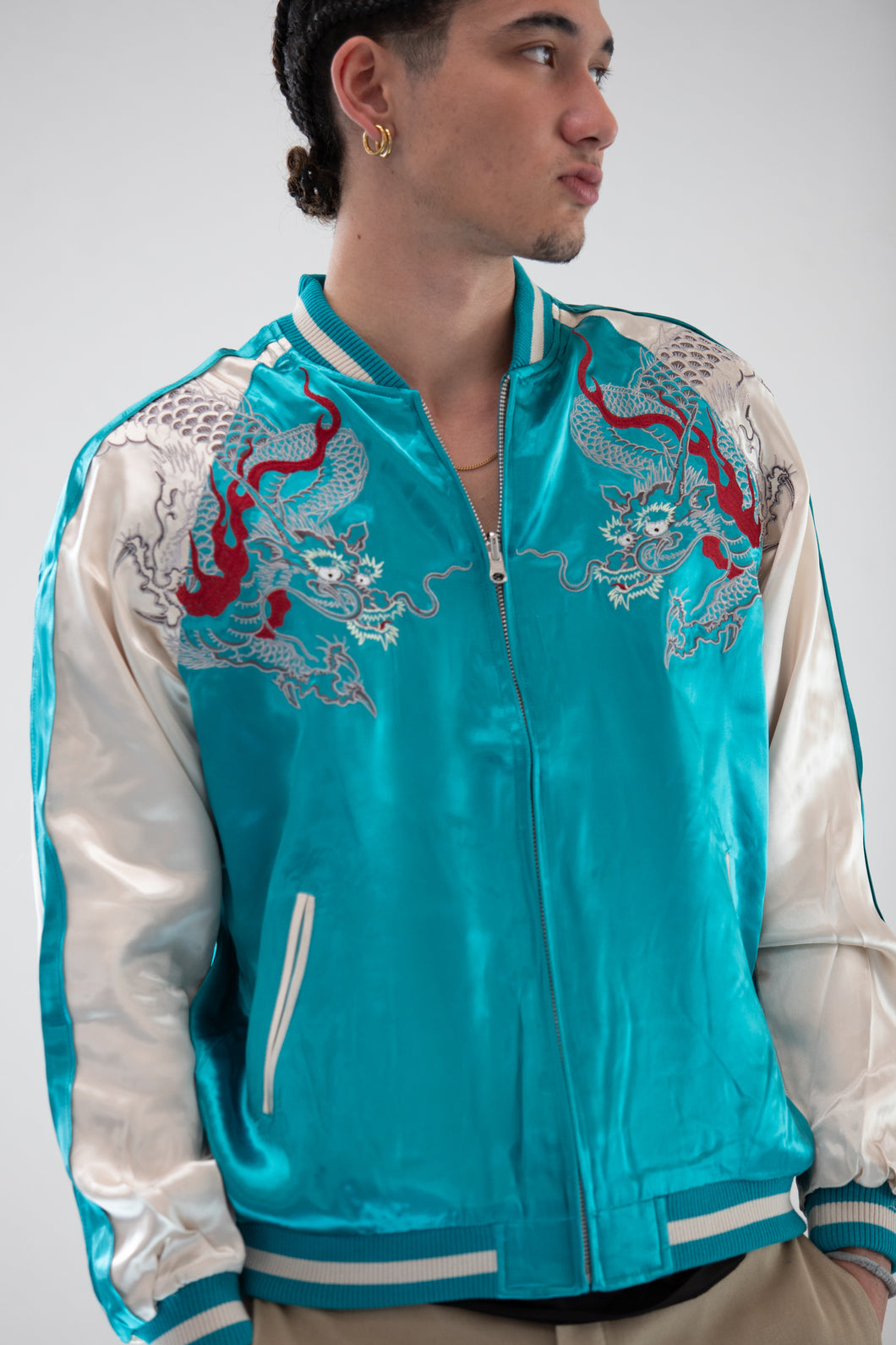 Sukajan Japanese Jacket Satin Reversible Dragon