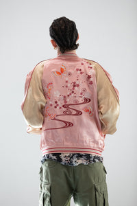 Sukajan Japanese Jacket Satin Reversible CherryBlossoms Butterfly