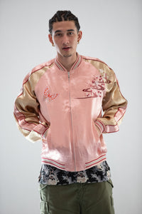 Sukajan Japanese Jacket Satin Reversible CherryBlossoms Butterfly