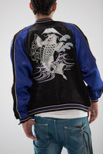 Load image into Gallery viewer, Sukajan Japanese Jacket Satin Reversible Carp Wave