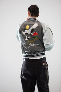 Sukajan Japanese Jacket Satin Japanese Crane