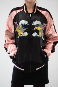 Sukajan Japanese Jacket Satin Reversible Wave Asian Lion