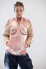 Cargar imagen en el visor de la galería, Sukajan Japanese Jacket Satin Reversible CherryBlossoms Rabbit