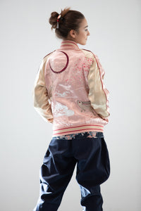 Sukajan Japanese Jacket Satin Reversible CherryBlossoms Rabbit