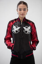 Cargar imagen en el visor de la galería, Sukajan Japanese Jacket Satin Reversible White Dragon Eagle