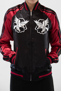 Sukajan Japanese Jacket Satin Reversible White Dragon Eagle