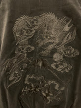 Load image into Gallery viewer, Sukajan Japanese Jacket Velvet Black on Black Dragon and Fuji