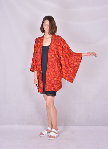 Haori Kimono Jacket Vintage Vermilion