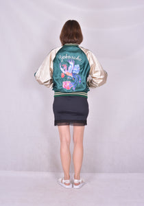 Sukajan Japanese Jacket Satin Phoenix and Roses