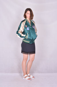 Sukajan Japanese Jacket Satin Phoenix and Roses