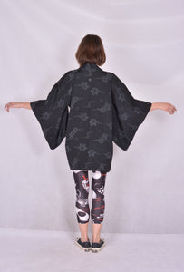 Haori Kimono Jacket Sukashi  Kaede Vintage Black