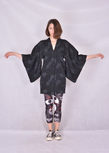 Haori Kimono Jacket Sukashi  Kaede Vintage Black