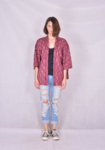 Cargar imagen en el visor de la galería, Haori Kimono Jacket Shibori Vintage Wine Red