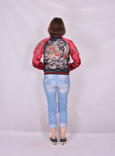 Load image into Gallery viewer, Sukajan Japanese Jacket Satin Reversible Dragon Sakura