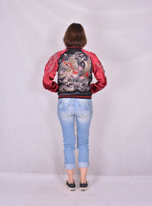 Sukajan Japanese Jacket Satin Reversible Dragon Sakura