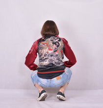 Load image into Gallery viewer, Sukajan Japanese Jacket Satin Reversible Dragon Sakura