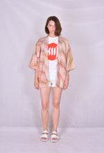 Cargar imagen en el visor de la galería, Haori Kimono Jacket Shibori Vintage Salmon Pink