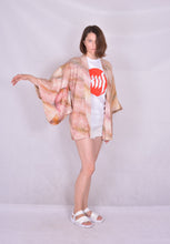 Cargar imagen en el visor de la galería, Haori Kimono Jacket Shibori Vintage Salmon Pink