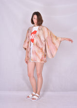 Cargar imagen en el visor de la galería, Haori Kimono Jacket Shibori Vintage Salmon Pink