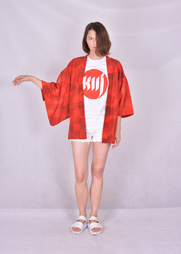 Haori Kimono Jacket Vintage Vermilion