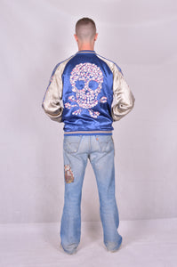 Sukajan Satin Reversible "Sakura Skull"