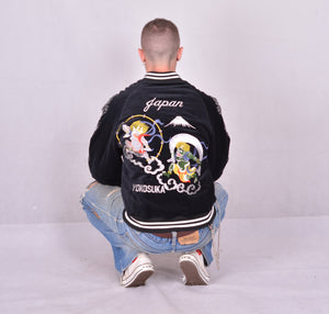 Sukajan Japanese Jacket Velvet Fujin and Raijin