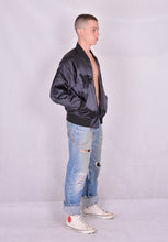 Load image into Gallery viewer, Sukajan Japanese Jacket Satin Black on Black Tiger and Bamboo