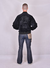 Load image into Gallery viewer, Sukajan Japanese Jacket Velvet Black on Black Dragon and Fuji