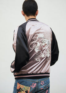 Sukajan Japanese Jacket Satin Reversible White Dragon