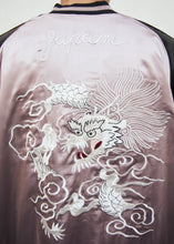 Cargar imagen en el visor de la galería, Sukajan Japanese Jacket Satin Reversible White Dragon