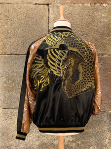 Sukajan Japanese Jacket Satin Reversible Phoenix Sujibori