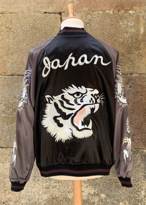 Sukajan Japanese Jacket Satin Reversible White Tiger Eagle