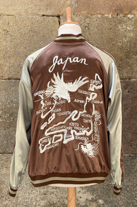 Sukajan Japanese Jacket Satin Reversible White Tiger Eagle