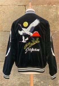 Sukajan Japanese Jacket Velvet Japanese Crane