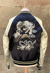 Sukajan Japanese Jacket Satin Dragon and Fuji